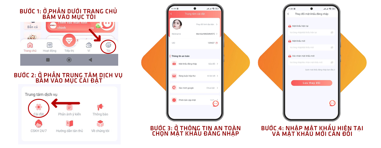 hướng dẫn đổi mật khẩu vn168